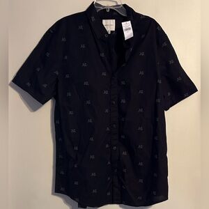 American Eagle Outfitters Men's Black Button Down Shirt Size Large NWT